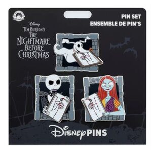Disney Parks The Nightmare Before Christmas Jack Sally Zero Pin Set New With Tag